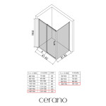 CERANO - Sprchový kout Orlano L/P - 5 mm - černá matná, transparentní sklo - 140x100x195 - posuvný CER-DY505B-90-219