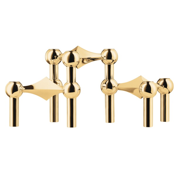 Stoff Nagel Designový svícen STOFF Nagel Solid Brass – set 3 ks, zlatá barva, kov