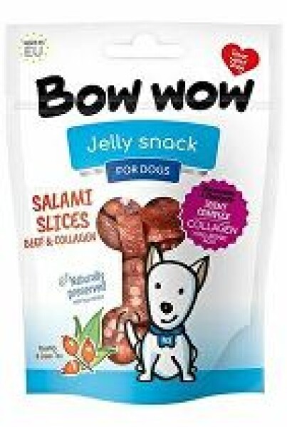 Bow wow poch. Salámová kolečka hovězí a kolagen 80g