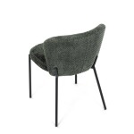 Židle jídelní, zelená látka, černé kovové nohy.