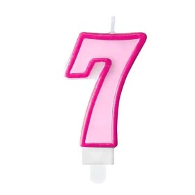Svíčka dortová, růžová - číslo 7