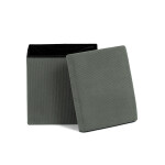 Taburet s úložným prostorem, zelená manšestrová látka