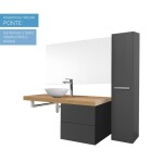 Mereo Ponte, koupelnová deska pod umyvadlo 140 cm, dub Riviera CN263DR