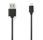 Nedis USB 2.0 kabel černá (CCGL60501BK10) / Kabel USB / USB-A - Micro-B / 480 Mbps / 1 m (CCGL60501BK10)