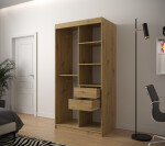 Šatní skříň Abi Jodelka 1 Barva korpusu: Dub artisan, Rozměry: 100 cm, Dveře: Bílá mat