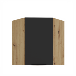 Horní rohová skříňka Aria 60x60 GN-72 1F (45°) Barva korpusu: Dub artisan, Barva dvířek: TA - Sandgrau AFM