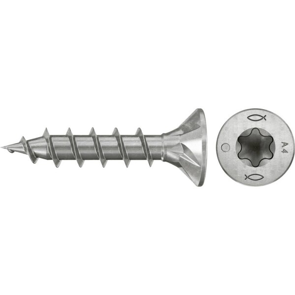 Fischer 574148 šrouby do dřevotřísky 4 mm 30 mm TX Nerezová ocel 200 ks