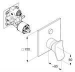 KLUDI - Amba Baterie pod omítku pro 2 spotřebiče, chrom 537590575