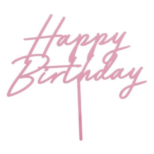 PartyDeco Zápich Happy Birthday růžový