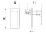 AQUALINE - FACTOR podomítková sprchová baterie, 1 výstup, chrom FC541