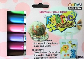 Sada 6 ks pastelových fixů na textil Marvy 560