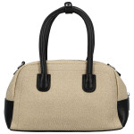 Módní dámská koženková kabelka do ruky Leora, béžová-černá