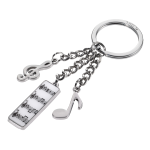 TROIKA klíčenka - noty, houslový klíč, notový sešit \" 5th Symphony \", kovová, mix barev