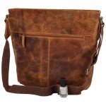 Moderní luxusní kožená taška přes rameno DOMINIQUE, koňaková