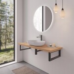 CERANO - Deska pod umyvadlo Navira Pro + 2 konzole pod desku - dub medový - 100x46x3,6 CER-606036
