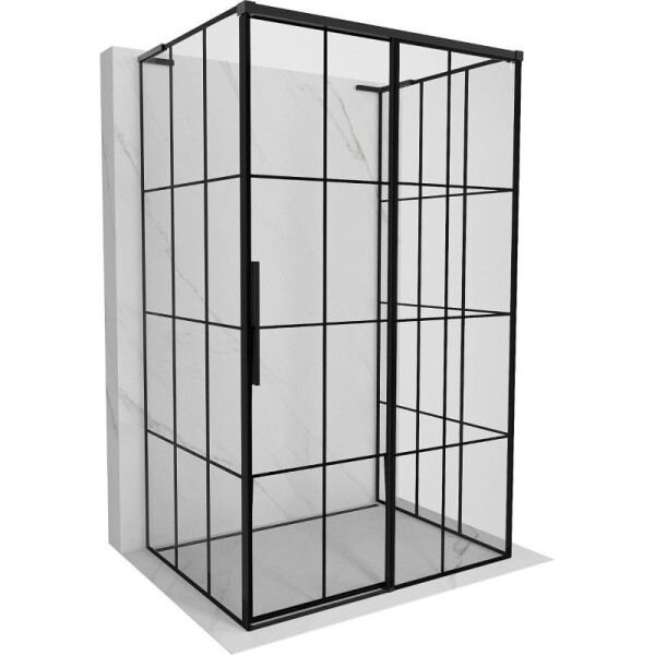 MEXEN/S - Rox-3S L sprchový kout 3 stěnný , posuvný pravá 155 x 85, černá kratka, černá 8C2L-155-085-70-77-3S-P