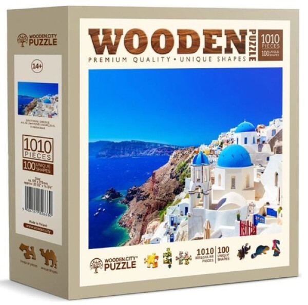 Dřevěné puzzle Santorini Řecko 1010 dílků