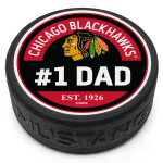Mustang Puk Chicago Blackhawks NHL #1 Dad Textured Puck