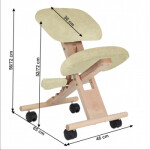 Ergonomická klekací židle GROCO krémová/buk