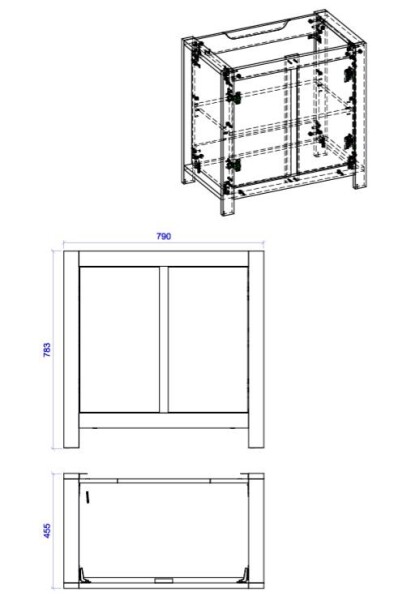 COMAD - Skříňka pod umyvadlo 80cm 2 dvířka CLASSIC OAK 5907611647660