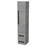 Koupelnová skříňka vysoká s černou úchytkou SAT Cube Way 35x163x33 cm beton mat CUBE3CV35BE CUBE3CV35BE