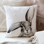Chic Antique Lněný povlak na polštář Rabbit 45 x 45 cm, béžová barva, textil