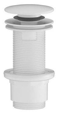 SAPHO - Umyvadlová výpust 5/4“, click-clack, velká zátka, 10-80, ABS/bílá mat CV1132WM