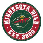 Mustang Cedule Minnesota Wild NHL 22" Round Distressed Logo