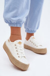 Krajkové tenisky espadrilky na platformě Lee Cooper LCW-26-31-4326 Bílé 41