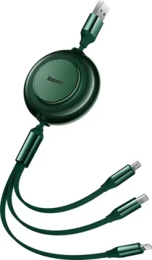 Baseus CAMJ010006 Kabel USB-A (M) - Micro-USB (M) USB-C (M) Lightning (M) 1.1 m zelená (CAMJ010006)