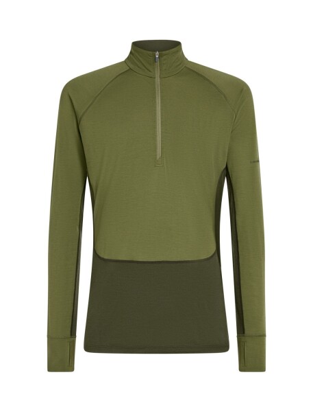 ICEBREAKER Mens Merino 200 ZoneKnit LS Half Zip, Dark Loden/Sphagnum/Cb velikost: XL