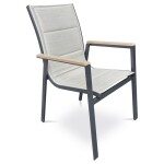 Židle zahradní béžový textilen, hliník, černá barva