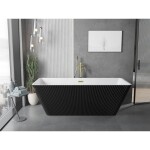 MEXEN/S - Tava volně stojící vana reliéf 170 x 75, bílá/černá, sifon a přepad zlatá kartáčovaná 52851707575-55