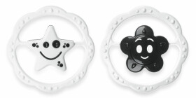 Chrastítko plast kruh 12cm 2 druhy černobílé v sáčku 0m+