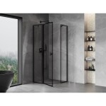 MEXEN/S - Mist sprchový kout pětiboký křídlový levá 100 x 100, černá okraj, černá 8A8-100-100-70-70-L
