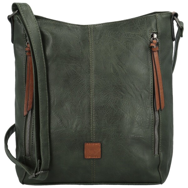 Stylová dámská koženková crossbody kabelka Barcia new, tmavě zelená