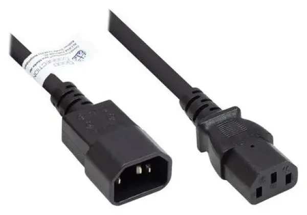 Good Connections Prodlužovací napájecí kabel C14-C13 černá / Napájecí kabel / 0,5 m / 10 A (P1430-S005)