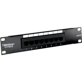 TRENDnet TC-P08C6 černý / Patch panel / 8 portů / Cat6 nestíněný / 10" (TC-P08C6)