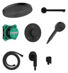 HANSGROHE - Pulsify S Sprchový set s termostatem pod omítku, s tělesem, průměr 26 cm, EcoSmart, matná černá 24624670