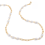 ELENYS Nacre Link – pozlacený náhrdelník 18K žluté zlato Délka: 61 cm