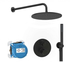 IDEAL STANDARD - CeraTherm Sprchový set s termostatem pod omítku, s tělesem, průměr 30 cm, matná černá A7573XG