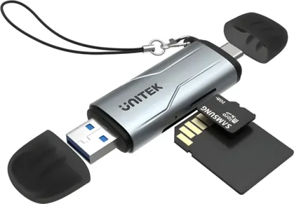 Unitek R1010A / Čtečka paměťových karet / SD microSD / USB-A 5Gbps / USB-C (R1010A)