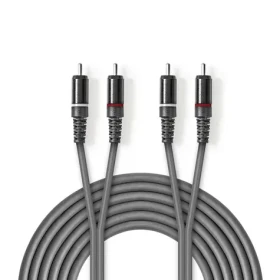 Nedis Stereo Audio kabel 2x RCA (M) - 2x RCA (M) 3.00 m tmavě šedá (COTH24200GY30)