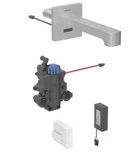 GEBERIT - Brenta Termostatická elektronická umyvadlová baterie pod omítku, bateriové napájení, easy to clean, kartáčovaná nerez 116.298.SN.1