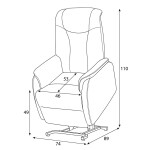 Polohovací křeslo, elektrické kabelové ovládání, béžová, látka, TV-L8963 CRM2
