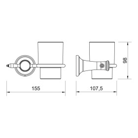 NOVASERVIS - Držák kartáčků RETRO, chrom ARE03