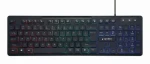 Gembird KB-UML-02 černá / multimediální drátová klávesnice / USB-A / US layout / RGB podsvícení (KB-UML-02)
