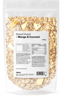 Vilgain Pečené müsli – Mango & kokos 600 g