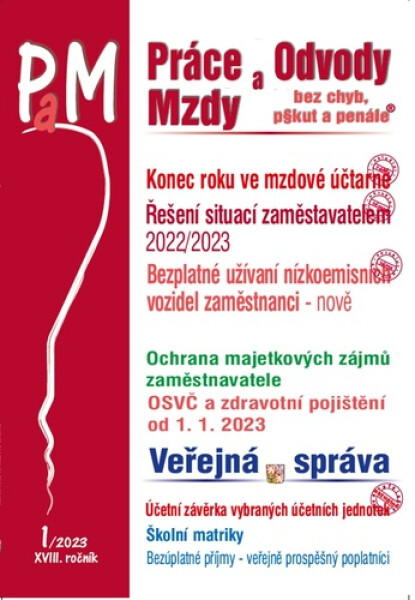 PaM 1/2023 Povinnosti mzdové účetní na konci roku