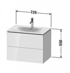 DURAVIT - L-Cube Umyvadlová skříňka 55x72x48 cm, 2 zásuvky, lesklá bílá LC630602222